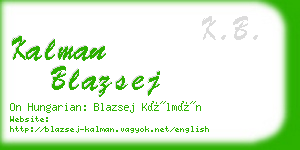 kalman blazsej business card